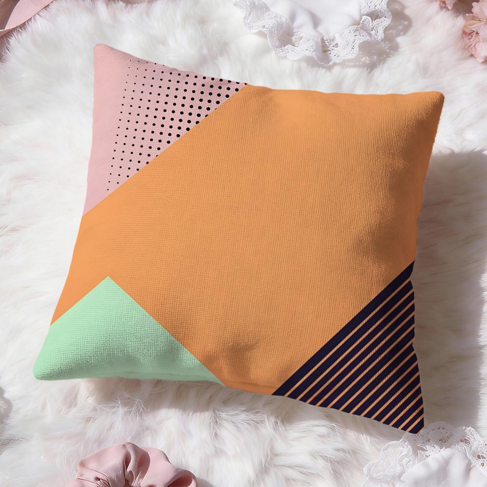 Pure Color Splicing Texture Cushion Cover Premium Comfort Reversible Pillow Cove Two in One Design for Any Room Car Interior
