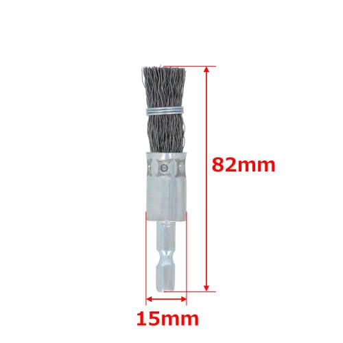 Takagi EARTH MAN Hexagonal Shaft Brush-Style Wire Brush, Steel Wire, 15mm