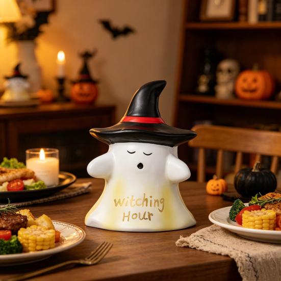 Yousheng Halloween Figure, Compact Resin Ghost Desktop Ornament, Halloween Decoration for Home Parties Window Holiday