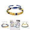 Ukrainian Flag Handcrafted Beaded Bracelets With Adjustable Rope For Travel Gifts