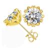 Sterling Silver Iced Out Stud Earrings with Diamond & Rose Gold Moissanite VVS Luxury Fine Jewelry