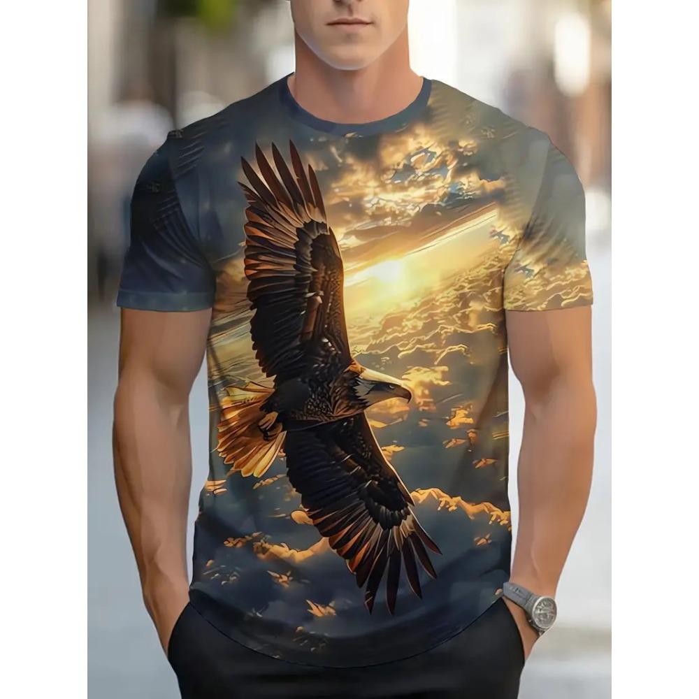 Summer Fashionable Cartoon Pattern 3d Printed Loose Soft Comfortable Plus Size Short Sleeved Round Neck Men's Casual Sport T-shirt