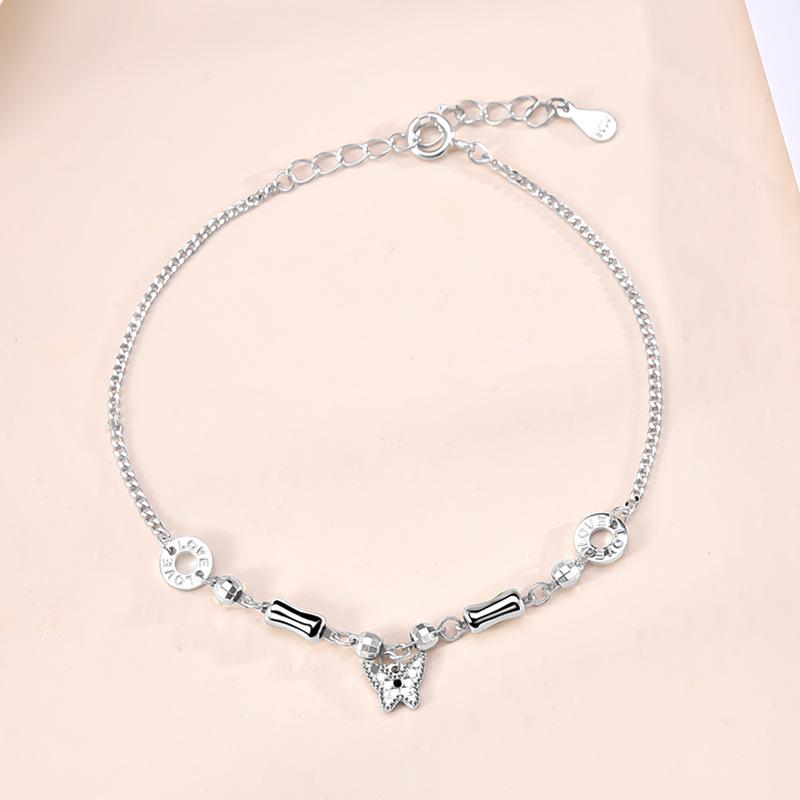 S925 Sterling Silver Butterfly Dream Bracelet - Elegant, High-End Light Luxury Design, Perfect Birthday Gift for Girlfriend. S925 Silver