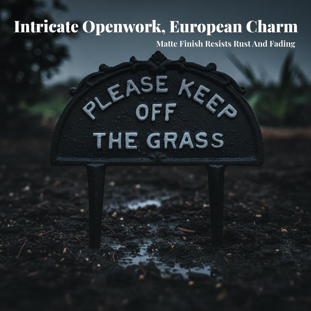 Keep Off the Grass Sign Rustic Garden Warning Vintage for Lawn, Flower Bed