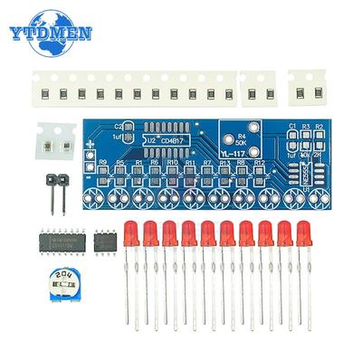 NE555 CD4017 LED Flow Light Electronic Production Suite Control Board Module Capacitor Oscillator Clock Signal DIY Electronic Kit