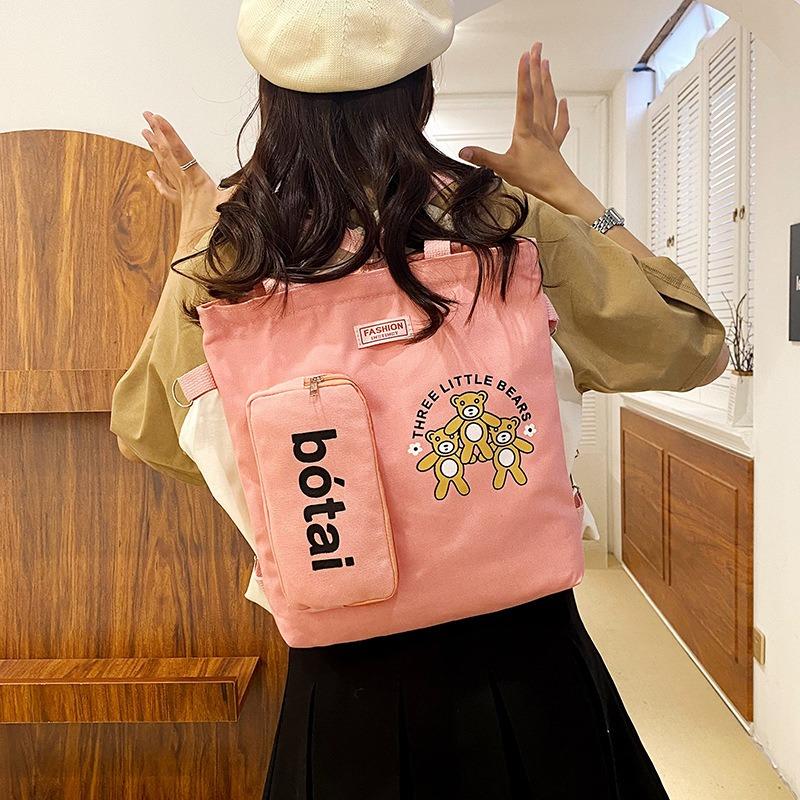 Canvas Bag, New Women's Bag, Fashionable Large-capacity Shoulder Bag, Messenger Bag, Tutoring Bag.
