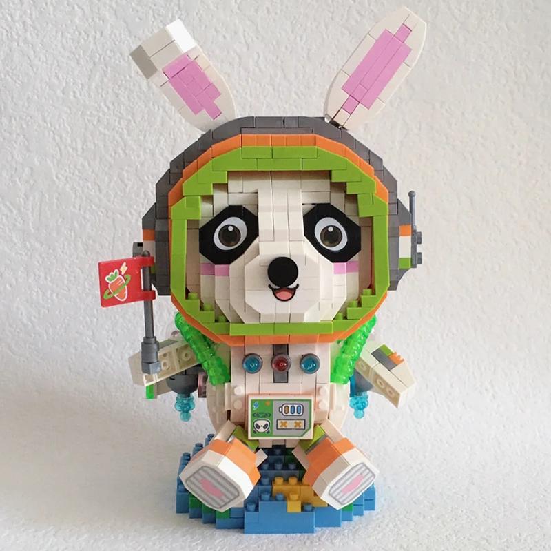 LOZ 8118 Animal World Space Astronaut Spaceman Panda Earth Flag DIY Mini Diamond Blocks Bricks Building Toy For Children No Box