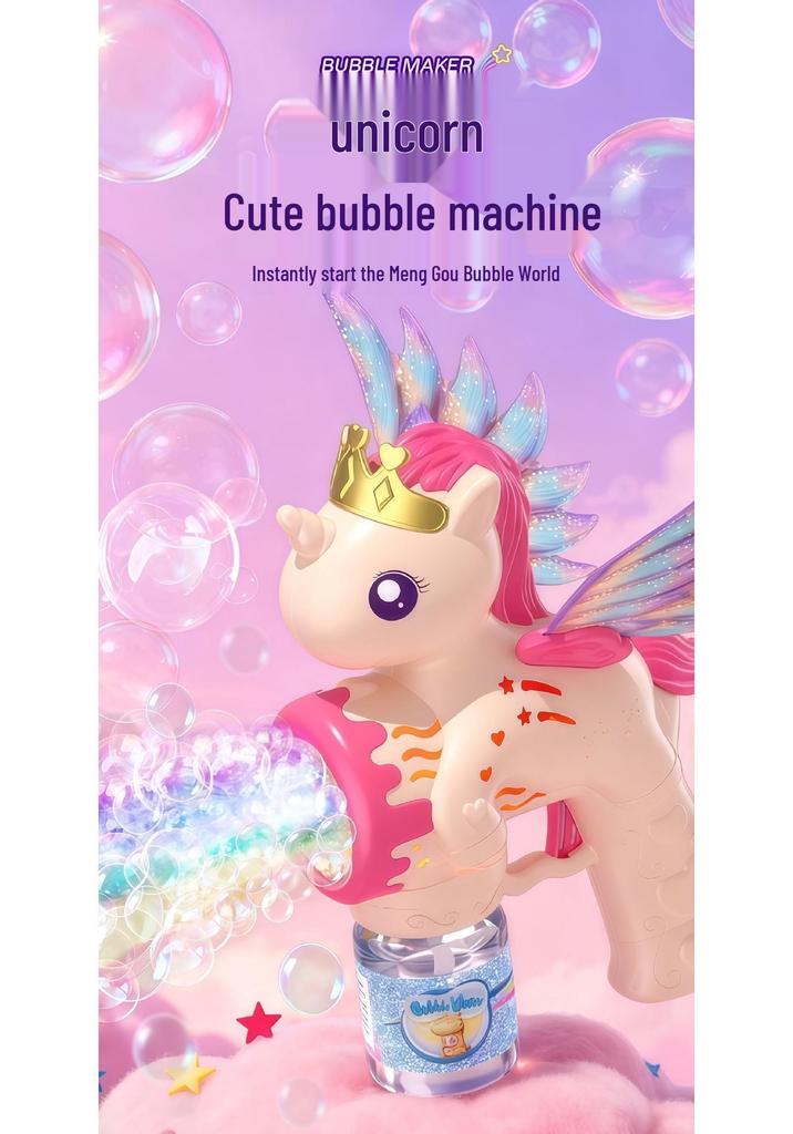 Pegasus Unicorn Light-Up Automatic Bubble Gun Toy