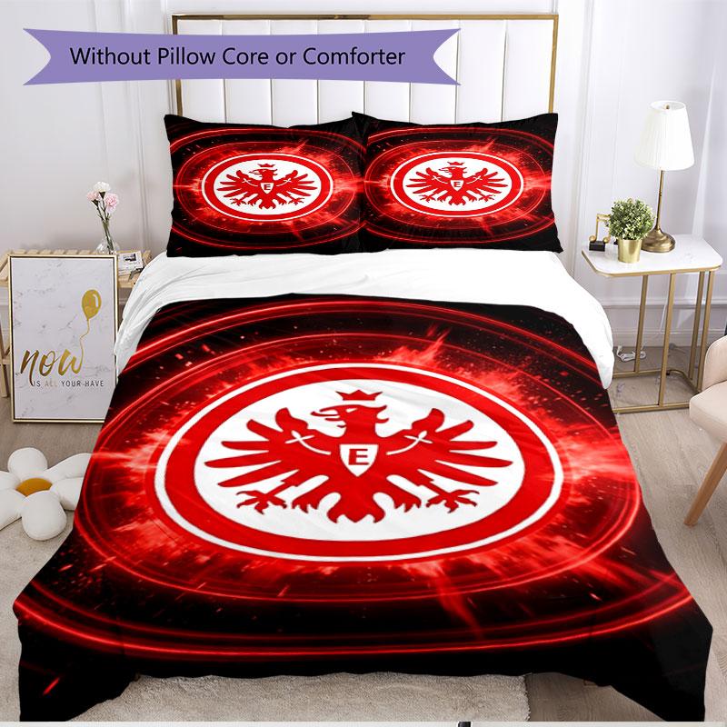 3pcs Duvet Cover Set (1*Duvet Cover + 2*Pillowcase, Without Core), Eintracht Frankfurt Print Soft All‑Season Bedding Set, Home Bedroom Decor Gift
