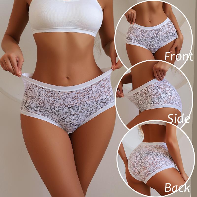 Dámské sexy kalhotky Bezpečné duté krajkové květinové dámské kalhotky s nízkým pasem Jednobarevné Pohodlné Horký prodej Dámské spodní prádlo S-XXL