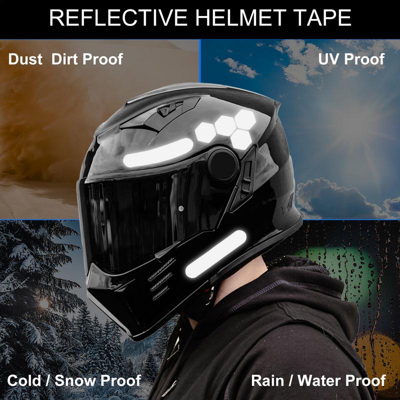 Motorcycle Reflective Black Stickers Waterproof Motorcycle Sticker Reflective Tape Decals For Car Trailer Bike Helmet