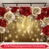 2D Romantic Starlight & Floral Backdrop, 2D Flat Printing Banner for Photoshoot & Events