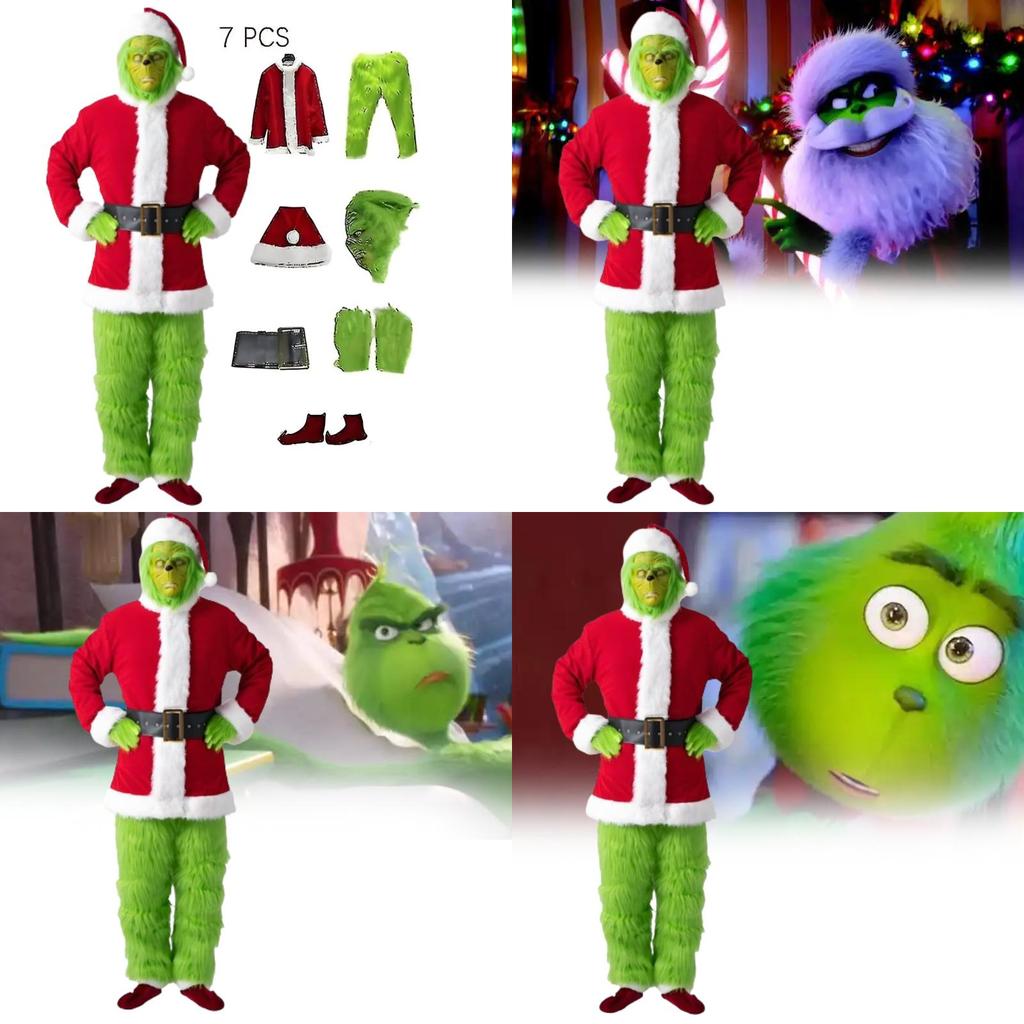 The Grinch Christmas Costume Cosplay Outfit For Adults Holiday Party