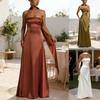 2026 European & American Women's Sexy Slimming Bodycon Backless Bandeau Waist-Cinching Evening Long Dress