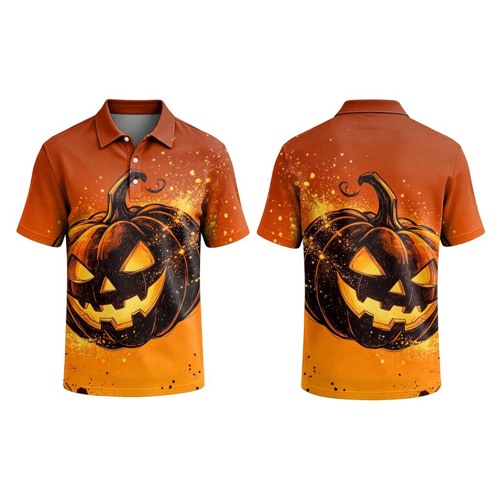 Men's Halloween Printed Short Sleeve T-Shirt for Casual Daily Wear
