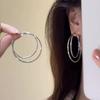 Korean Minimalist Silver Color Hoop Earrings For Women Fashion Daily Party Charm Jewelry Accessories Gifts Wholesale 2026 Trendy