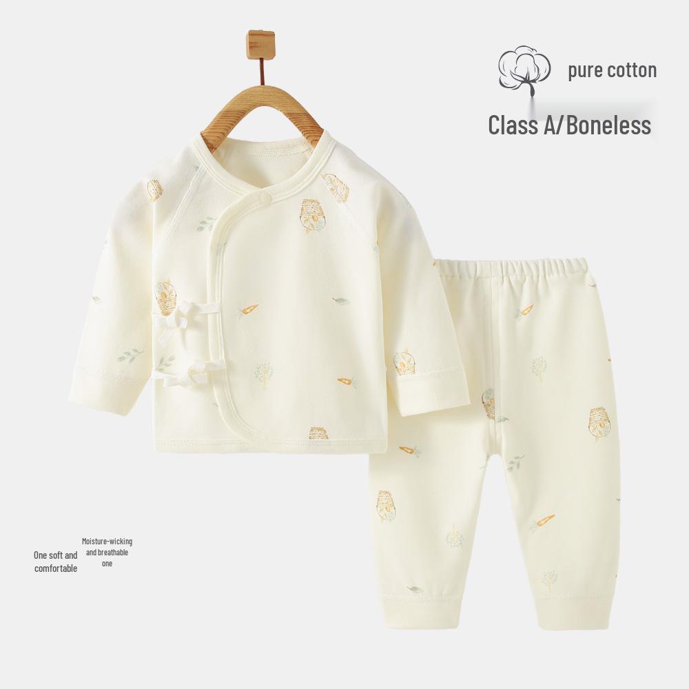 Set di Vestiti Autunnali per Bambini: Pantaloni in Puro Cotone e Abito da Monaco con Allacciatura Senza Osso