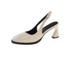 Large size women's shoes to 4 high heels thick heel bag head sandals women's new shoes summer wide fat feet single shoes