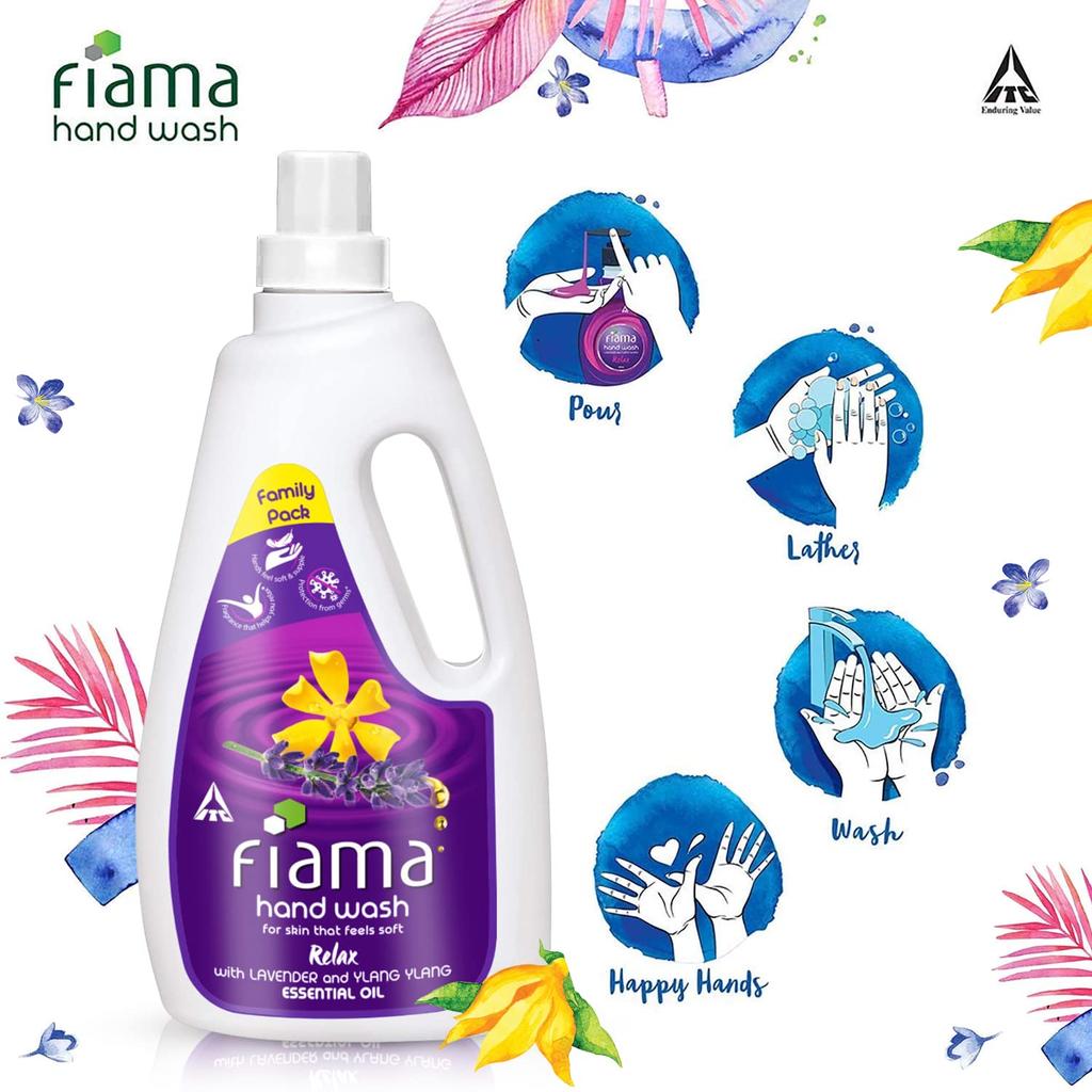 Fiama Relax Hand Wash 1000ml Refill Pack Lavender Ylang Ylang Soft Supple Hands Fragrant Handwash
