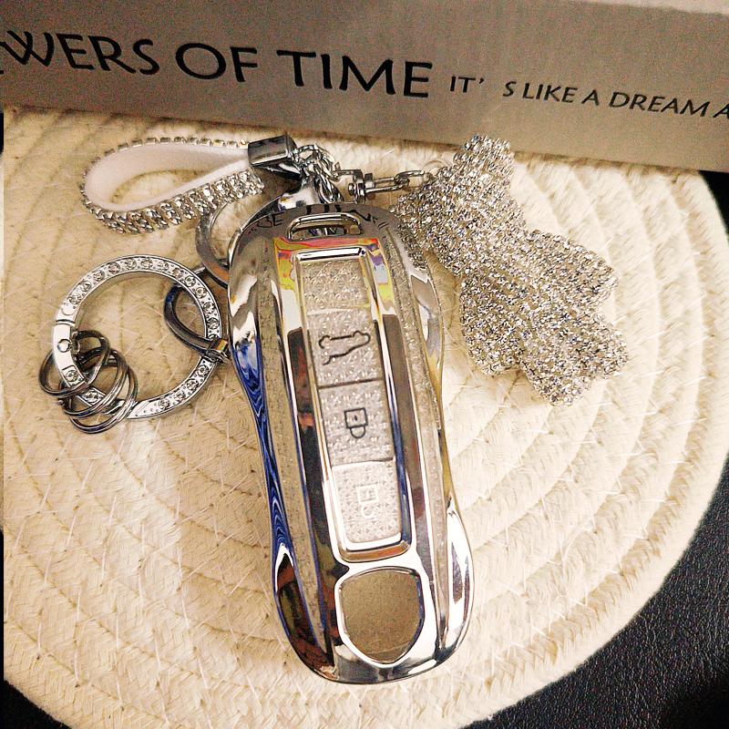 White Diamond TPU for Porsche Panamera Spyder Carrera Macan Boxster Cayman Cayenne 911 970 981 991 Remote Car Key Case Cover Fob