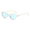 European and American triangular cat eye sunglasses trendy retro metal sunglasses high-end personalized women's sunglasses