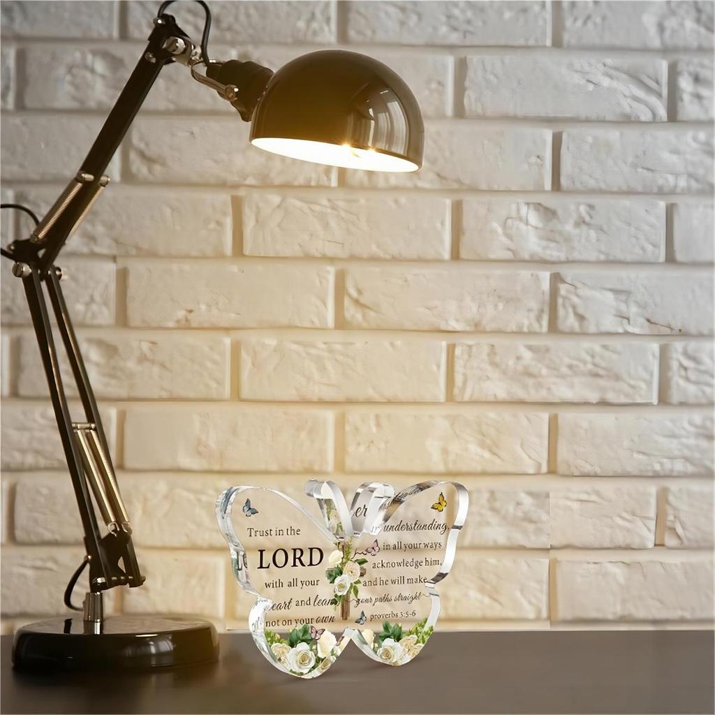 Acrylic Christian Gift Bible and Religious Gift Inspiration for Women and Men Bible Gift Butterfly Prayer Room Decoration