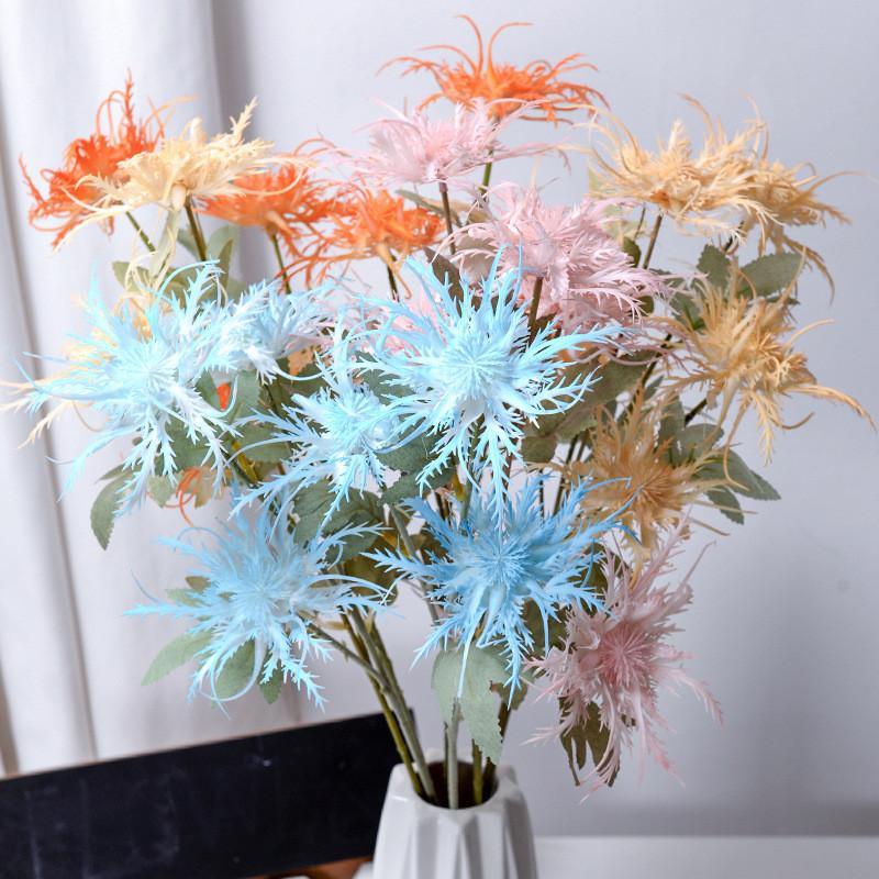 Artificial Eryngium Foetidum Plastic Flowers With Creative Craft For Event Use