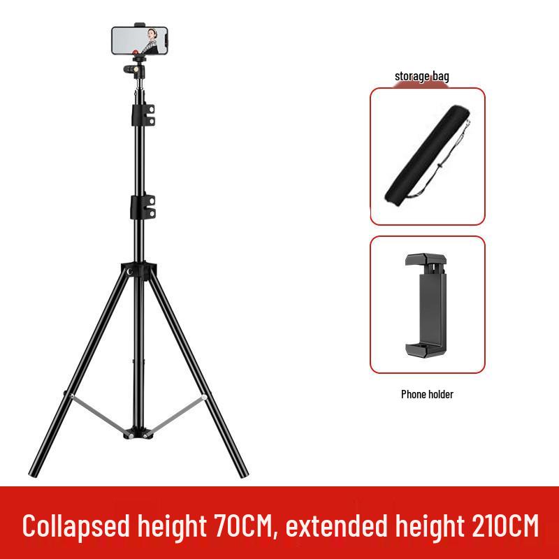 Rotating Floor-Standing Tripod with Fill Light for Mobile Live Broadcasting and Selfie