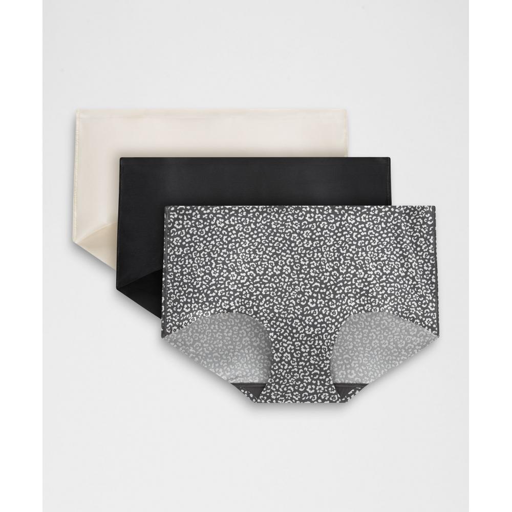 

Lululemon Invisiwear трусики-шорты средней посадки, 3 шт. в упаковке, черные, светло-слоновая кость, леопардовые, маргаритки, мини, светло-слоновая кость, графитово-серые XXL