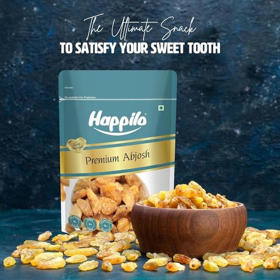Happilo Premium Abjosh 200g, Naturliga Munakka Torkade Frukter Stora Gyllene Russin, Naturligt Söta, Smakrika & Hälsosamma Snacks, Inga Konstgjorda Smaker