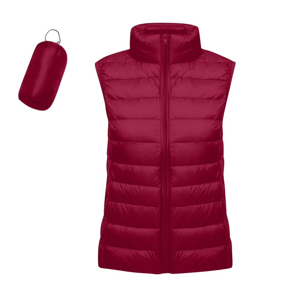 Leichte Daunenjacke für Damen, Farbe, Daunenweste mit Taschen