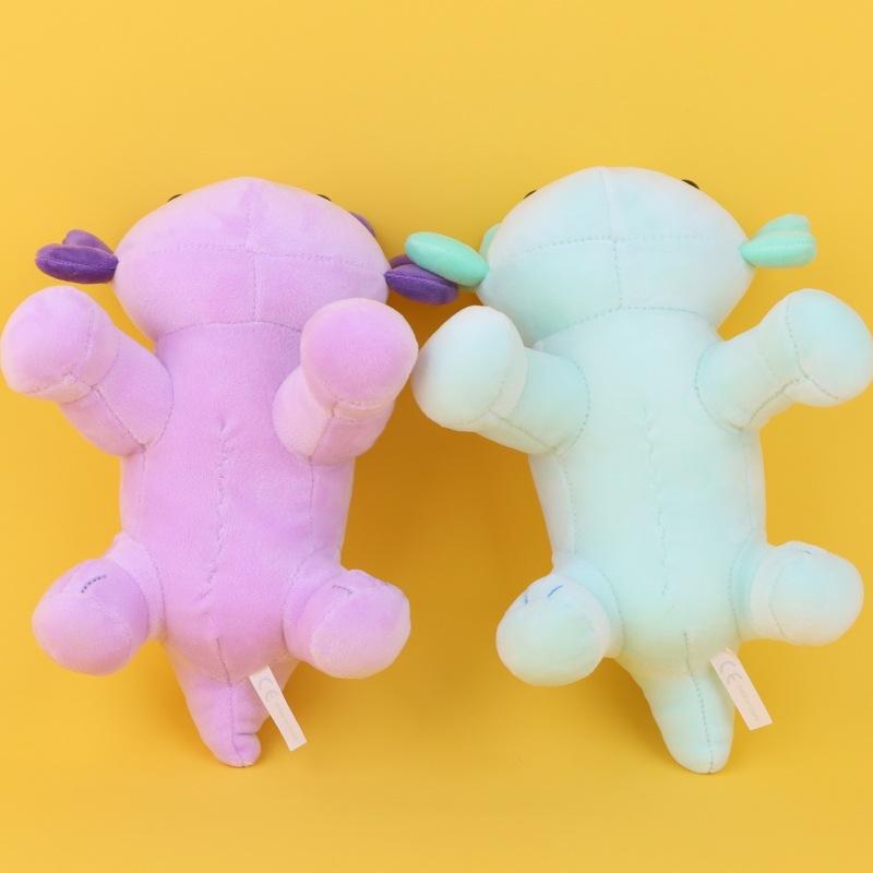 Cztery kolory przyczajona salamandra aksolotl kreskówka śliczna sześciokątna lalka dinozaura pluszowa zabawka dla dzieci