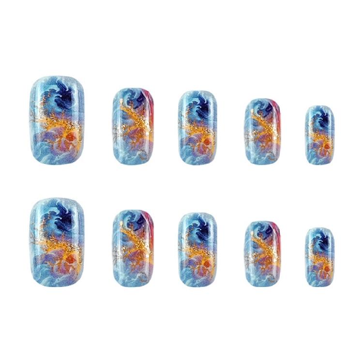 Short Square Nail Tips Fake Nail Glues On Nail Stick On Nail Press On Nail Artificial False Nail for Womens and Girls