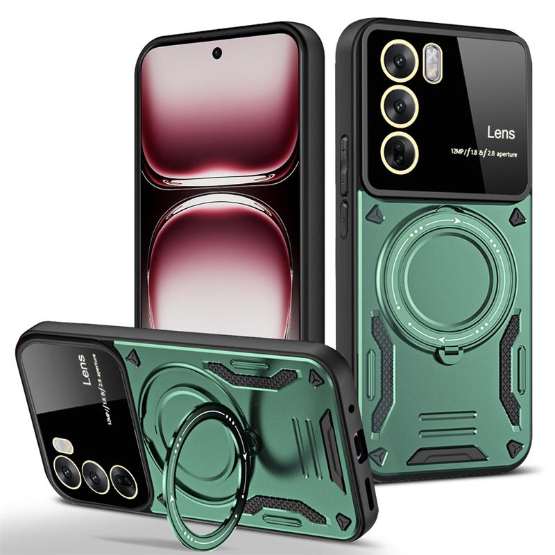For OPPO Reno 12 Pro 5G Case Shockproof Armor Magnetic Phone Cases for Reno 12Pro Reno12 Pro 5G Stand Holder Ring Back Cover