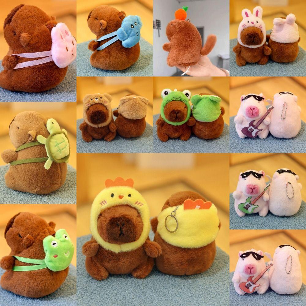 10-13cm Capibara Doll Multicolor Plush Toy Kawaii Bag Pendant Accessories  Car Couple
