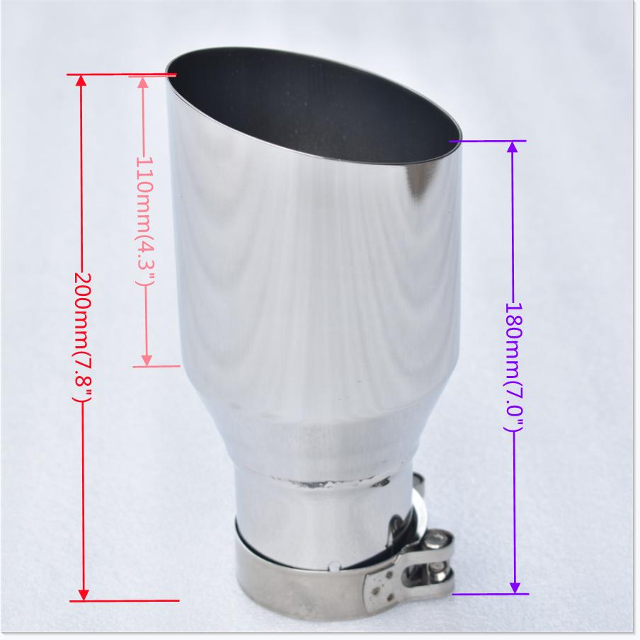 RE Exhaust Tip 304 Stainless Steel Angled Single Tube Automobile Exhaust Nozzle 2.5 Inches 4.5 Inches Automobile Modification