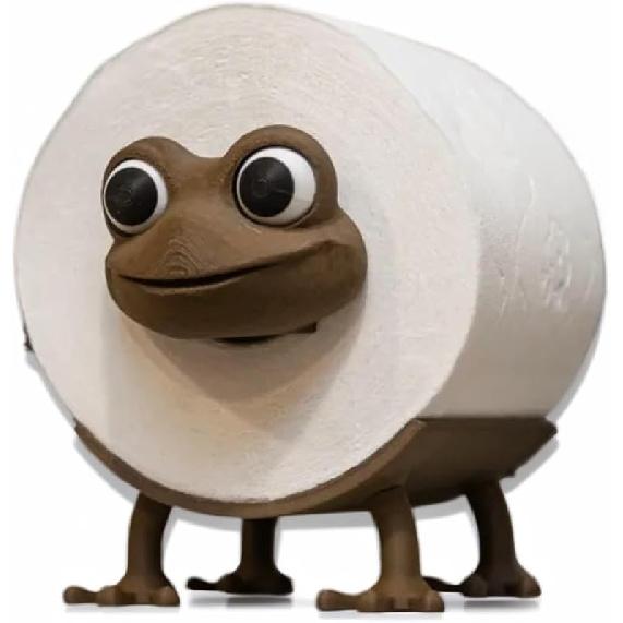 Cute Animal Toilet Paper Holder - Sturdy PLA Bathroom Tissue Roll Stand (Cat, Pig, Frog, Dog Designs) (Frog)
