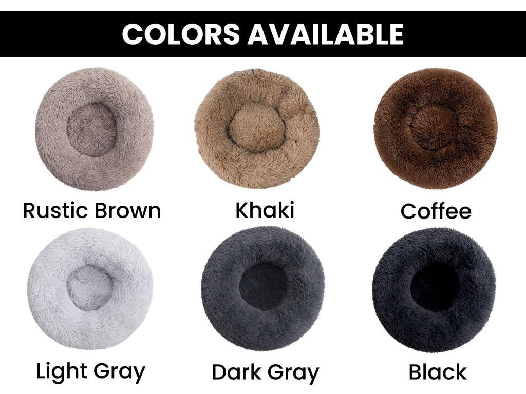 Fluffy Dog Bed Puppy Donut Mat for Cat Indoor Cats Anti-Slip Machine Washable Small Medium Multiple Sizes Colors Calming Pet Bed