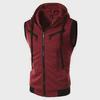 **Stylish Men's Solid Color Hooded Sleeveless Vest - Casual Slim Fit In Three Colors**