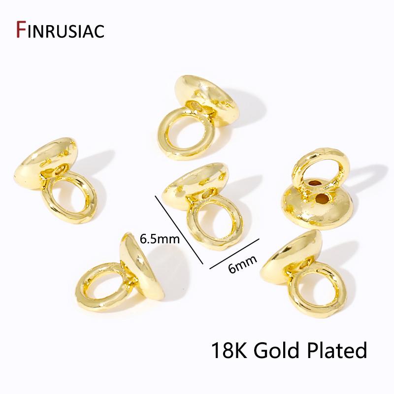 18K Gold Plated Brass End Crimp Beads For Jewelry Making,DIY Bracelets Accessories,Bead Tip Connectors For Jewelry Supplies