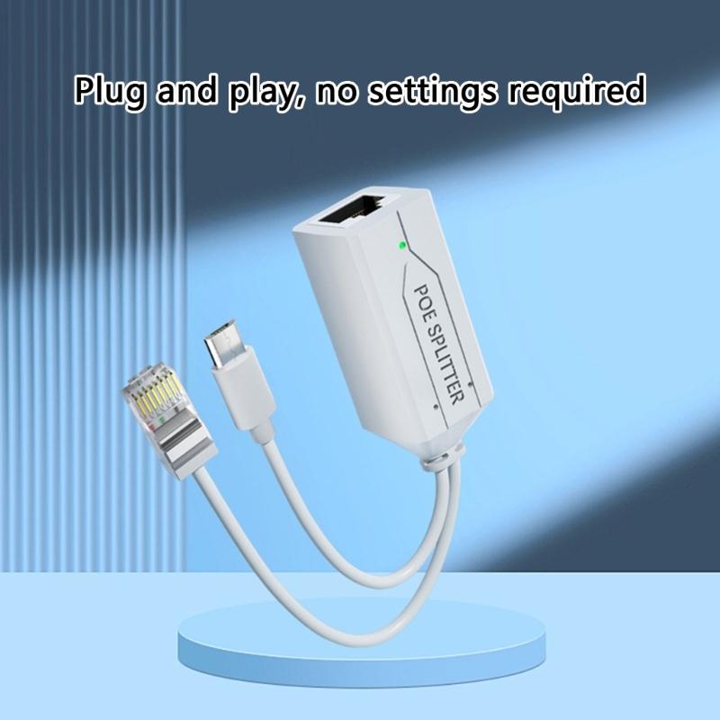 Miniature Micros USB/Type C Active Poe Splitter Power Converters DC40V To DC5V For Security Camera And Networking Devices