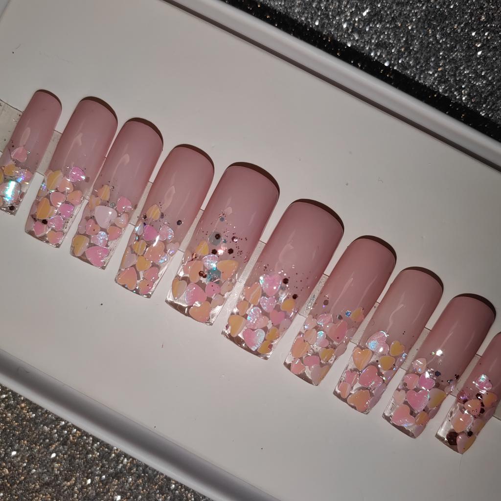 Thick and Hard Artificial Fingernails Square and Long Manicure False Nails with Glue Stickers Press on Nails