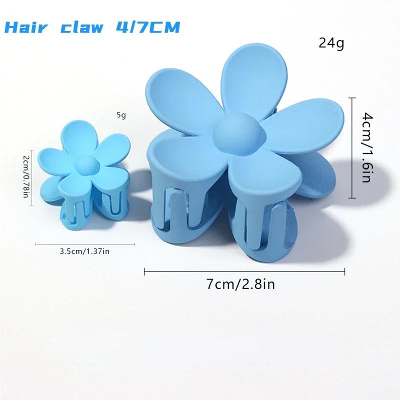3.5cm 7cm Korea Flower Shape Hair Claw Clips Women Girls Ponytail Hairpin Barrette Headwear Accessories
