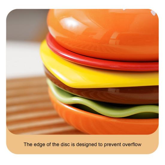 6 in 1 Burger Ceramic Mini Plate Set Creative Hamburger Styling Meal
