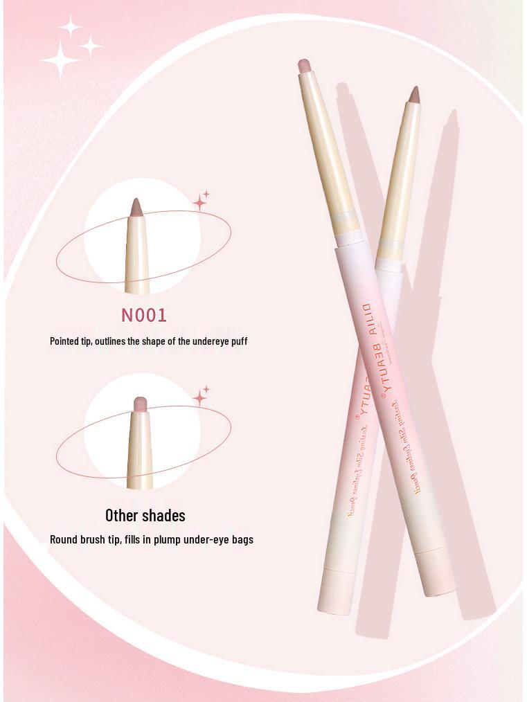 DIJIA Under-eye Bag Highlight & Matte Shadow Gel Pencil Eyeliner and Lip Liner Pen