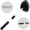 Windshield Cleaning Tool,180° Rotatable with 4 Reusable Microfiber Cloths Extendable Handle Auto Inside Glass Wiper Kit