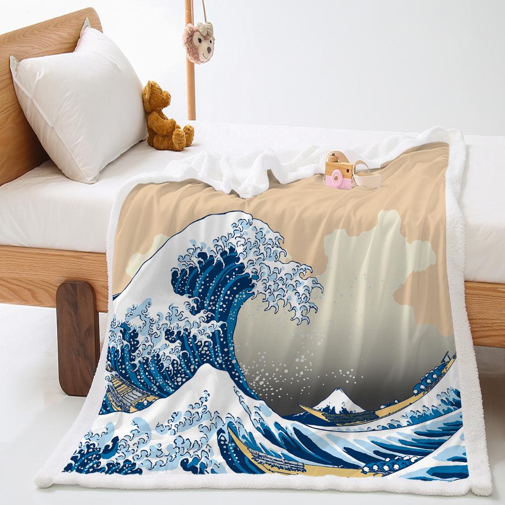 Digital Printed Wish Cartoon Student With Lamb Fleece Crystal Fleece Blanket