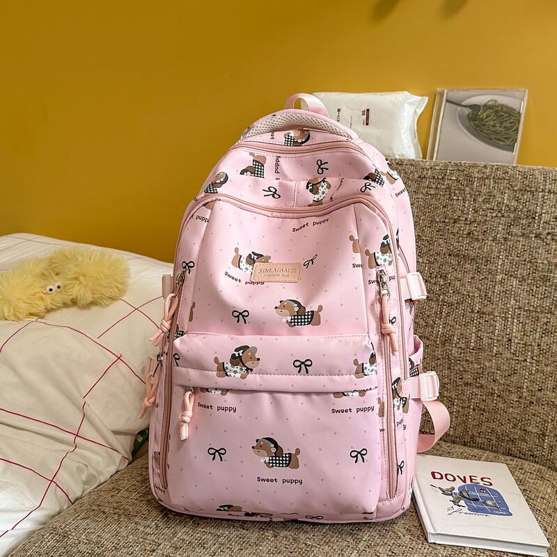 OGAR 2026 Cartoon Lightweight Student Backpack No Charm розовый