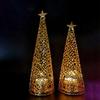 Metal Christmas Tree Candle Holder with European Style Tea Light Candle Cups for Wedding and Holiday Decor Tree Shaped Metal