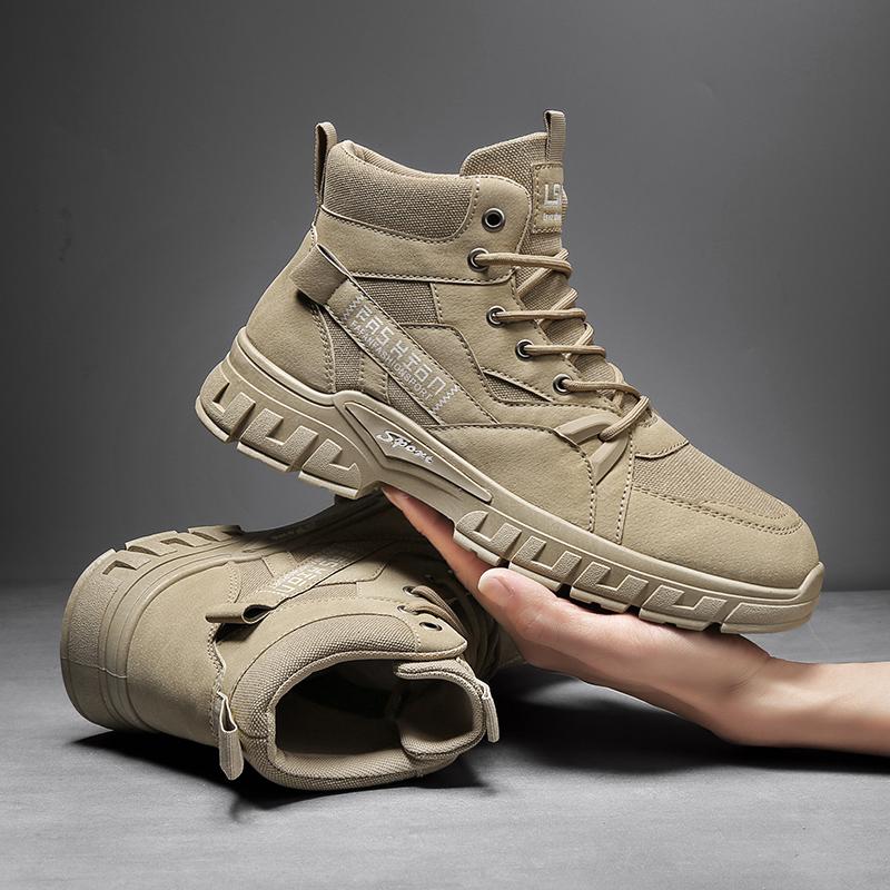 New Fashion Autumn And Winter Men's High Top Martin Boots Students Male Boys Trending Soft Sole Work Shoes Labor Protection Martin Sneakers